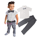 Boys Clothing Set clothes for boys New Arrival baby boys wave point short sleeved shirt gentleman