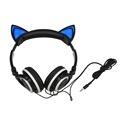 GETIHU Foldable Flashing Glowing cat ear headphones Gaming Headset Earphone with LED light For PC Laptop