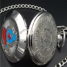 New hot Russian military Pocket Watch Silver mechanical Pocket watch Roman numerals Men Pocket watch Wholesale