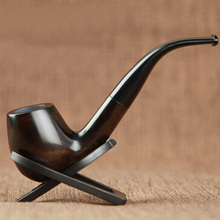 Ebony smoking pipe Mini filter cartridge tobacco Bent Style W/ Gift box wooden  Handmade  High-grade smoking accessories