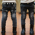 Hurave Kids Jeans Spring and Autumn 2017 New Boy Casual Slim Black Jeans Boys Trousers leisure