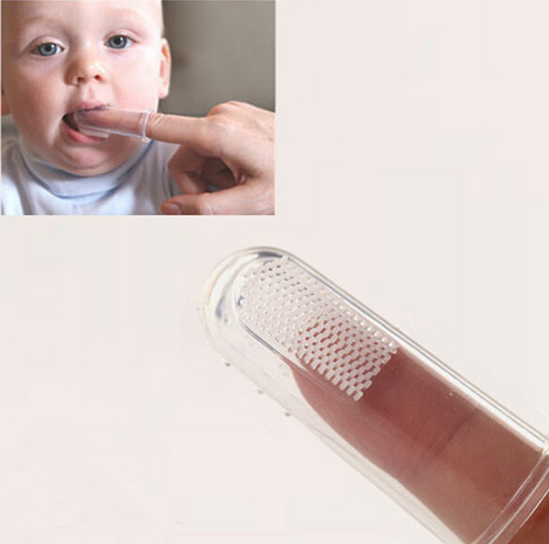 Hot Sale 1 Pcs Baby Kids Silicone Soft Finger Training Toothbrush Clean Massage Protective Mouth Clear