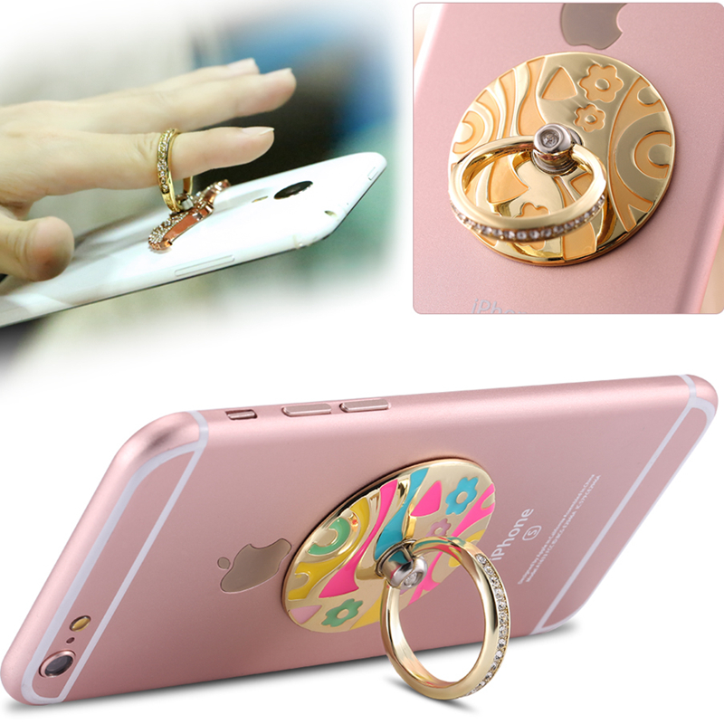 Image of 3D Universal Metal Rotated Finger Stand Holder For Samsung s3/s4/S5/s6 edge plus/Note 5 Diamond Portable Car Hook Kickstand Case