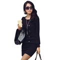 Buttons Winter Dresses 2016 Full Sleeves Cotton Polyester Women Dress O Neck Women Clothes Casual Dresses