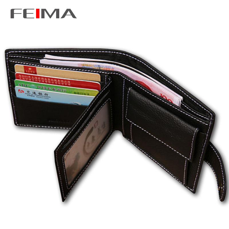 Hot Sale High Quality Men Short Wallets Genuine Leather Casual Design Large Capacity Mens Purse Wallet Coin Pocket Black Coffee