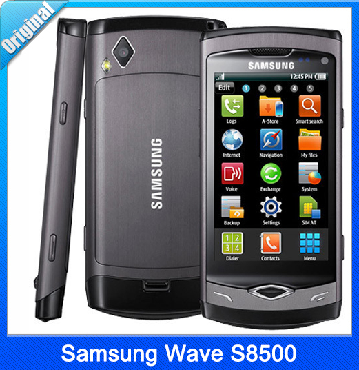 S8500 Original Samsung Wave Cell phones 3G 5MP Camera WiFi A GPS Internal 2 GB MP3