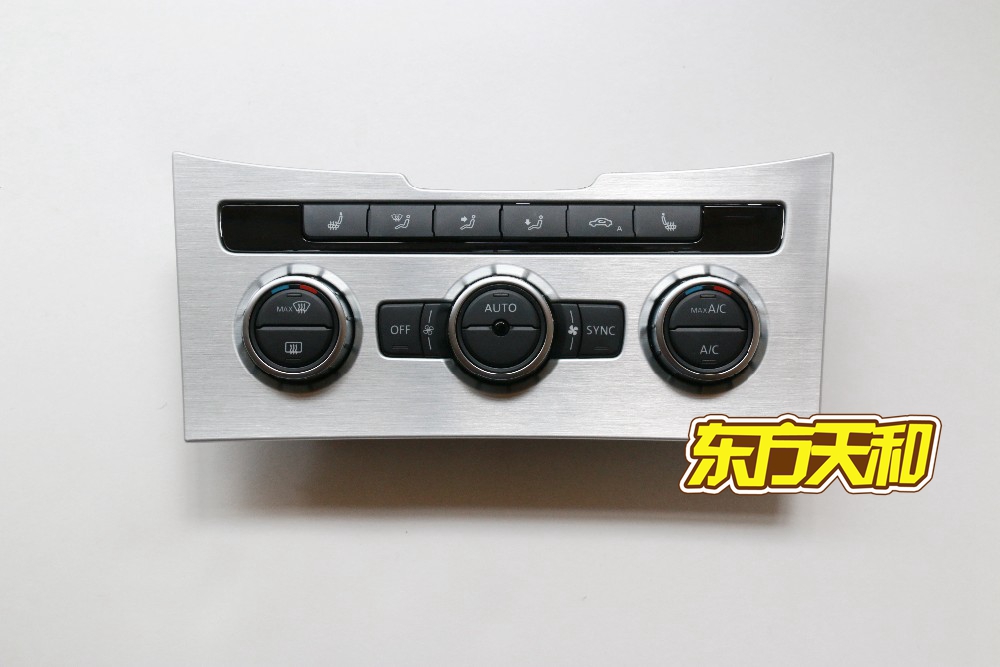 VW OEM Climatronic Air Condition Control Switch AC Seat Heater + Brushed aluminum Panel For Passat B7 CC 35D 907 044 A
