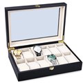 Hot Sale Black 12 Slots Wood Watch Display Case Watch Box Jewelry Storage Organized Gift caja