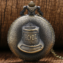 Antique Watches Steampunk Hells Bell Pattern Icon Bronze Retro Quartz Pocket Watch Necklace Chain jewelry Watch for men women