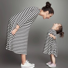 2016 Retailer Autumn Pretty woman Dress Kids Clothes Toddler Print Cute Party Mum and kids dress ready in stock