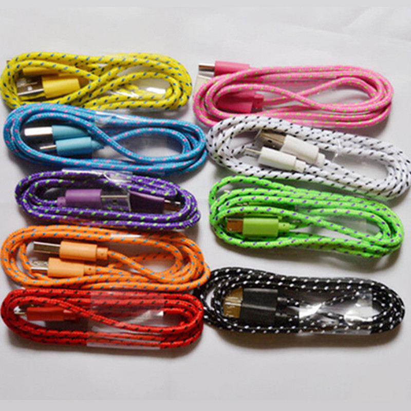 Image of New 3ft/1M Durable Braided Micro USB Cable Coiled Charger Data Sync Cable Cord For Samsung Galaxy Cell phones 9 Colors Available