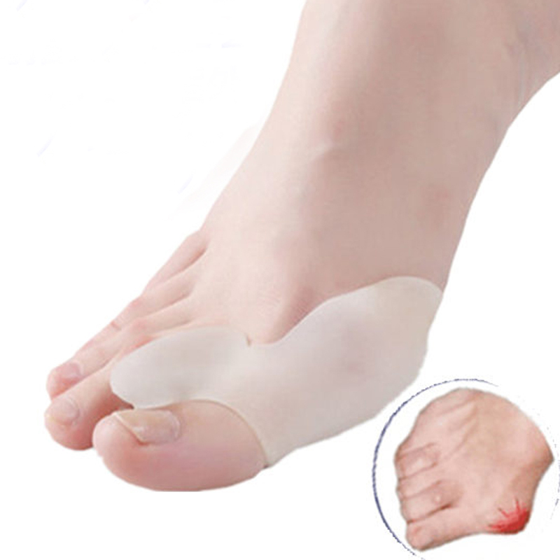 Image of 2Pcs/1Pair Silicone Gel foot fingersTwo Holes Toe Separator Thumb Valgus Protector Bunion adjuster Hallux Valgus Guard feet care