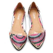 Women’s Shoes Casual Floral Print Summer Sandals Pointed Toe Flats Jelly Shoes women shoes Plus Size 35-42 p5c87