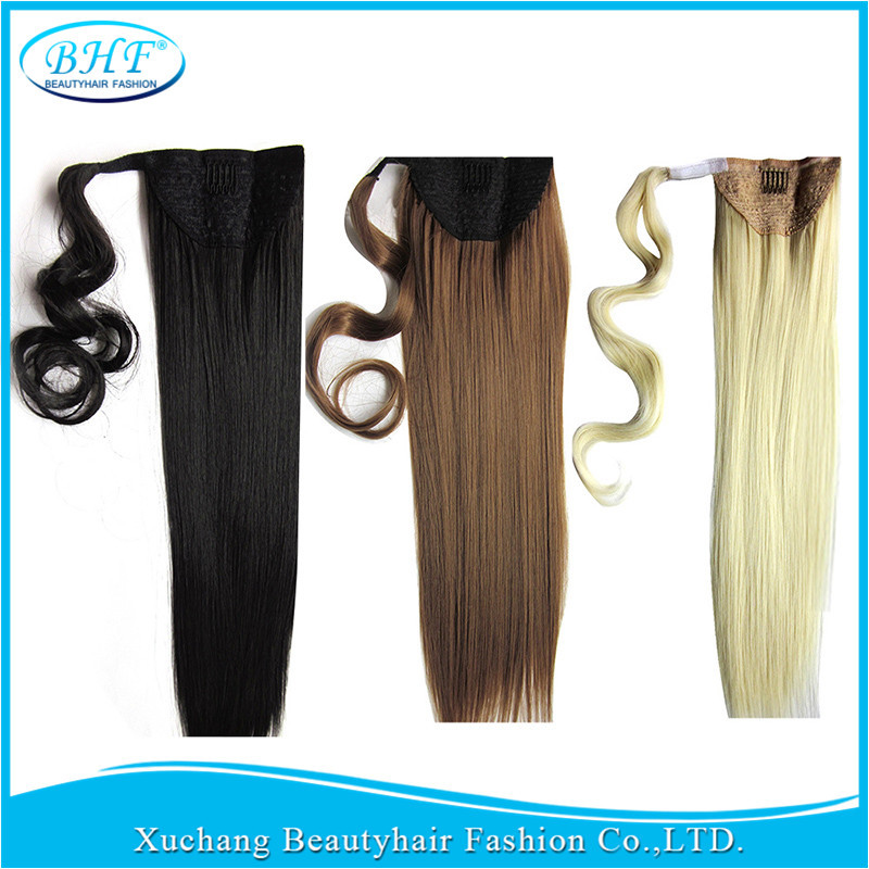 Image of Pony tail For Russia Women Pure Color Ponytail Natural Hair Extensions Xu Chang BHF Hair Products Straight Human Hair