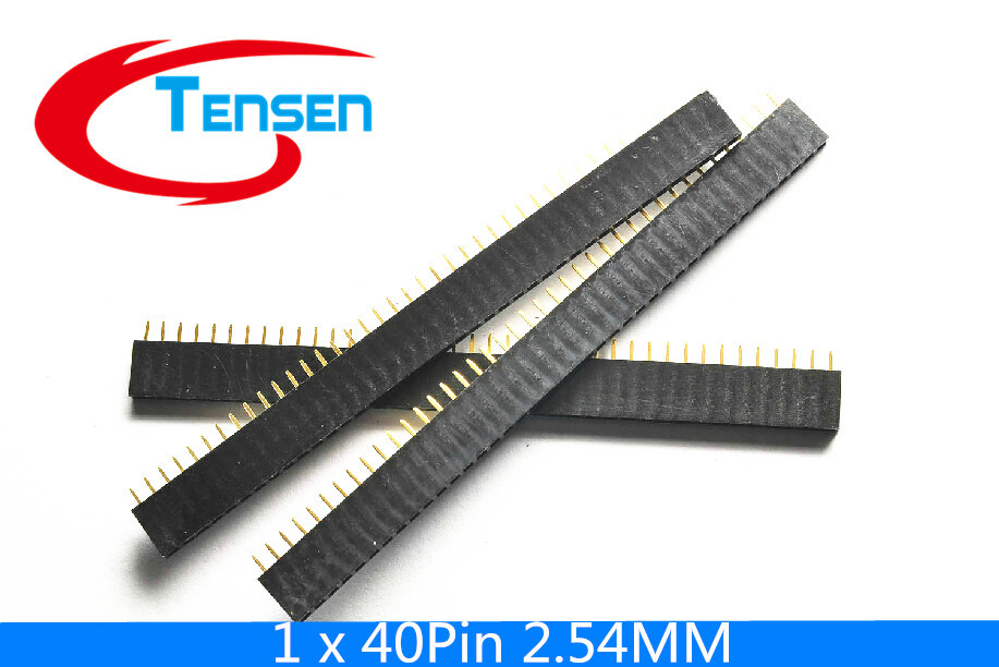 10Pcs/Lot 40 Pin Single Row Straight Female 2.54mm Header Connector Strip for Arduino Black