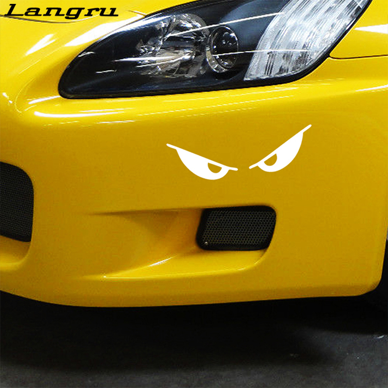 Langru, pegatina de vinilo con diseño de coche y motocicleta