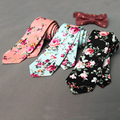 2016 New Brand Cotton Paisley Flower Dot Necktie 6cm Skinny Wedding Ties for Men Business Neckwear