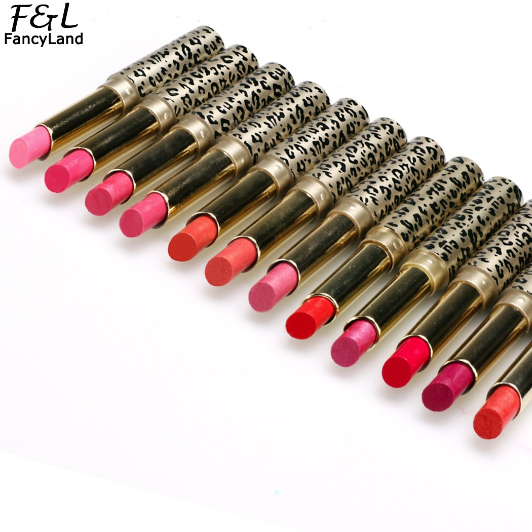 Image of 2016 12Pcs / set Lipsticks Lip Stain The Balm Makeup Lot Hot Fashion Leopard 12 colors Moisturizing Sweet Red Lip Stick Set 62