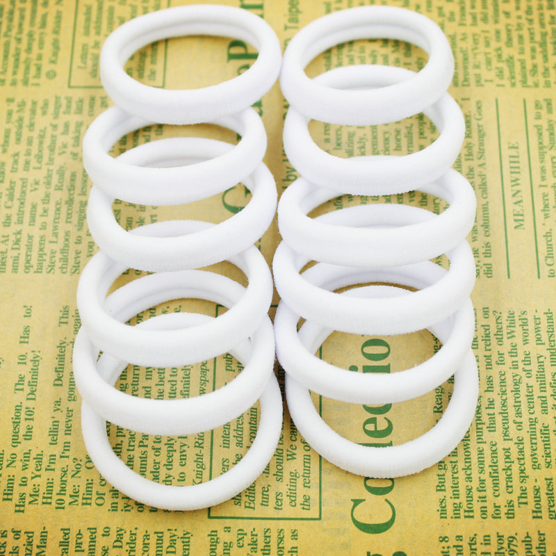 Image of 2015 New 50pcs/bag 40mm Pure White Hair Holders Rubber Bands Elastics Girl Women Tie Gum Fashion Free Shipping