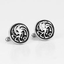 Mens Jewelry Movie Game of Throne Dragon Logo House Targaryen Cufflings Fashion Accessory Retail And Wholesale