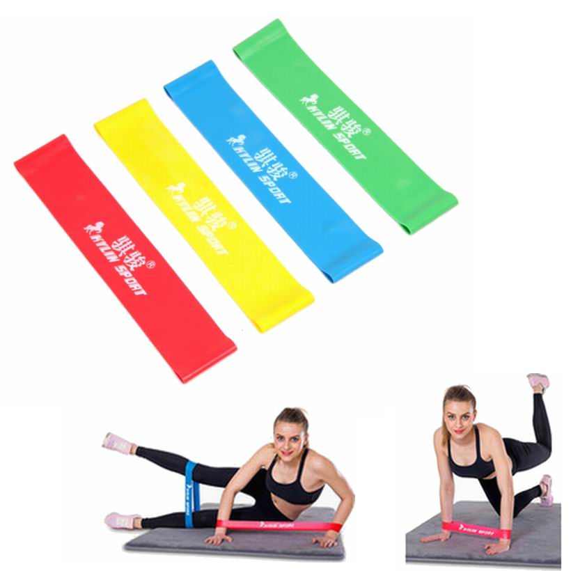 Image of 4 Levels Pilates Yoga Rubber Resistance Bands Fitness LOOP rope Stretch Band Crossfit elastic resistance band for bodybuilding