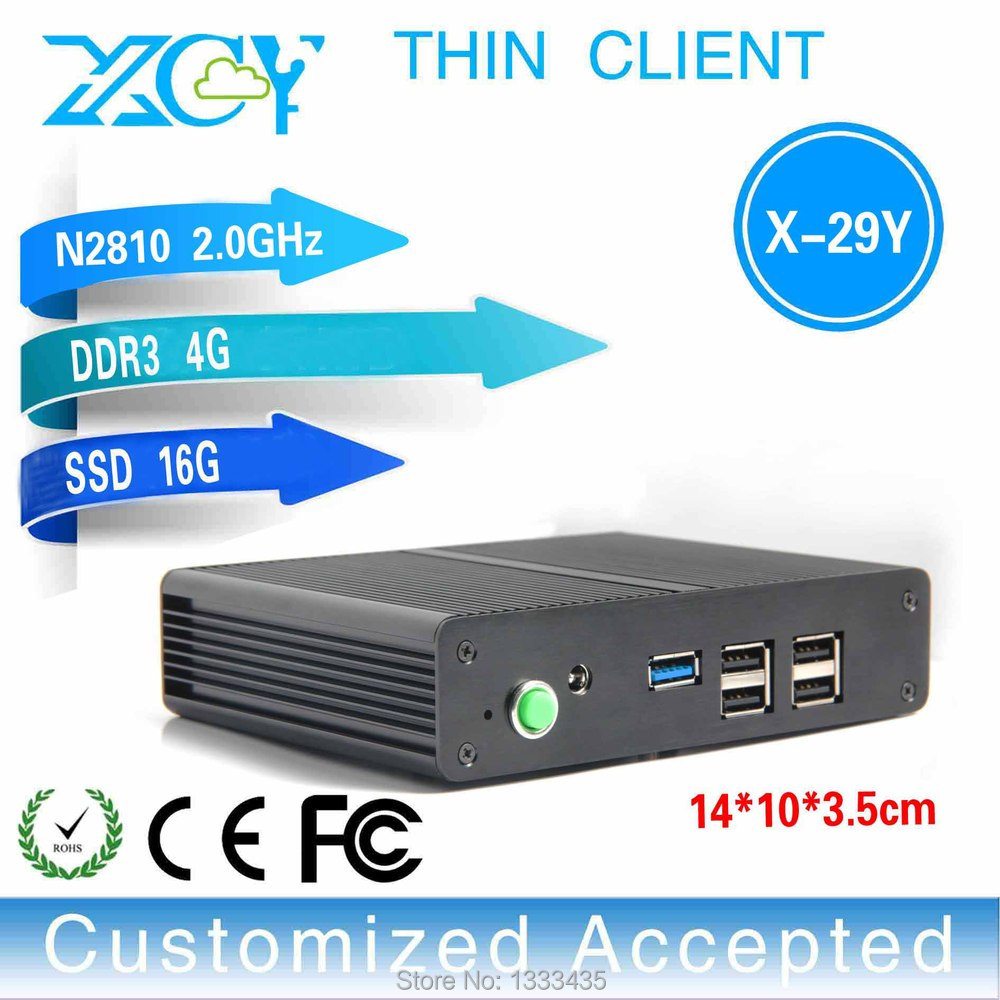Linux 2.6 онлайн потоковое видео тонкий клиент компьютер станция домашний сервер X-29y n2810 2.0 ГГц двухъядерный 4 ГБ оперативной памяти 16 г ssd
