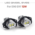 2x 6W 12W LED Halo Ring Marker Angel Eyes Bridgelux Chip 7000K XENON White Blue Red