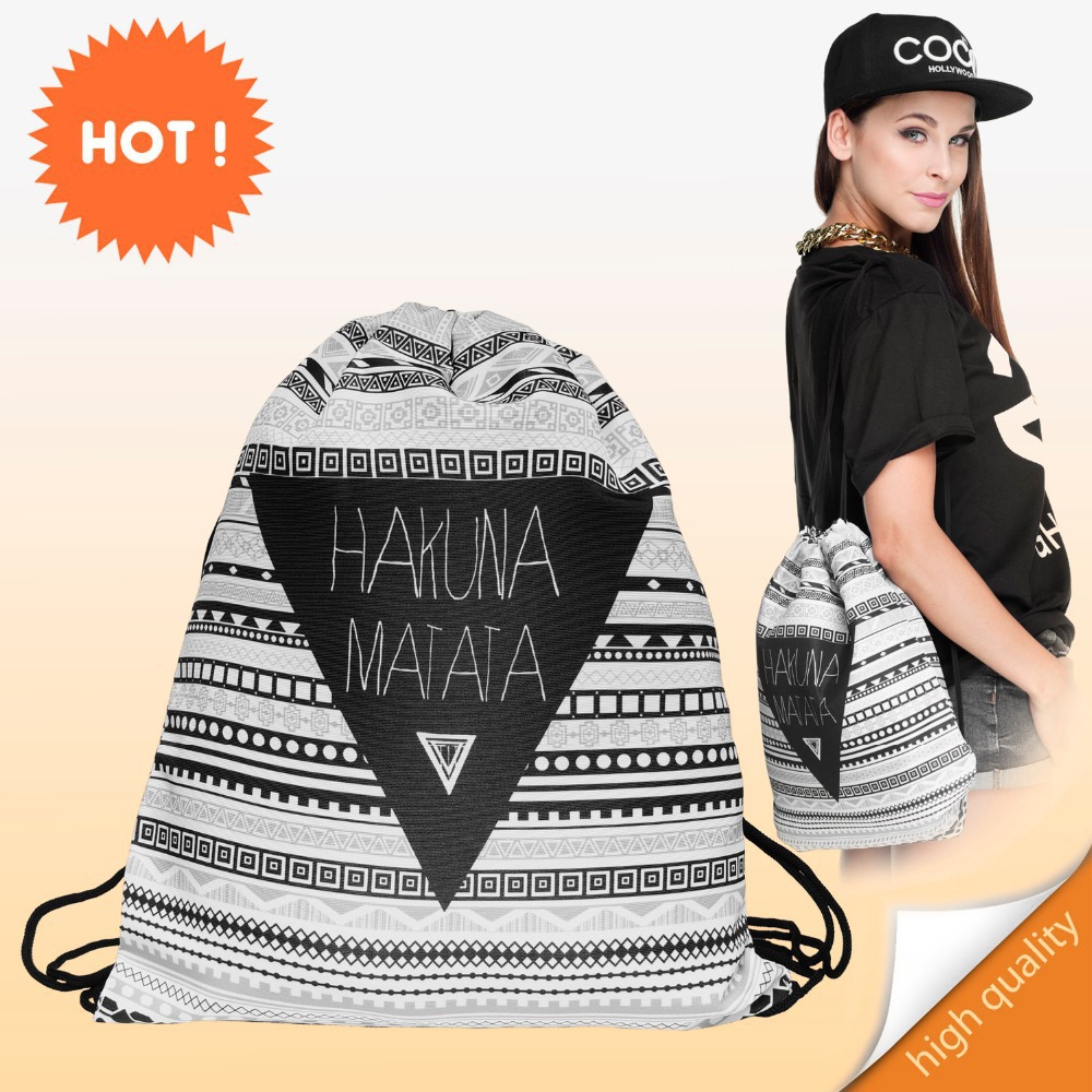 2015 new fashion Daily backpack unisex backpacks drawsting bag with 3d printing hklmtt