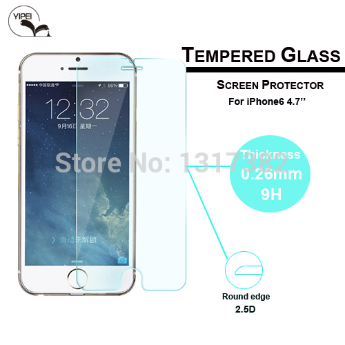 Image of 0.3mm Super Thin Tempered Glass Film for iPhone 6 6S 4.7" Round Border High Transparent Screen Protector with Clean Tools