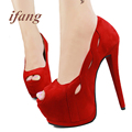 2016 European Style Sexy Nightclub Shallow Mouth Women Pumps Fish Head Suede Shoes Woman High Heels