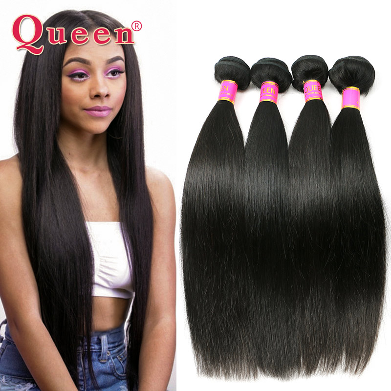 Image of 4 Bundles 7A Grade Brazilian Virgin Hair Straight Queen hair Products Unprocessed Brazilian Straight Virgin Hair 100% Human Hair