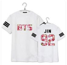 bts kpop BTS Bangtan Boys rap jin jimin hope V summer short sleeves T shirt tee black white