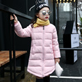 Height 105 140cm Fashion Chidren Long style winter down jacket Casual Autumn outwear for girls Kids