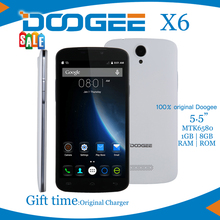 NEW Smartphone Doogee X6 MTK6580 Quad Core 1.5GHz 5.5Inch HD 1GB RAM+8GB ROM Dual SIM WCDMA 8.0MP Camera 3000mAH Android 5.1