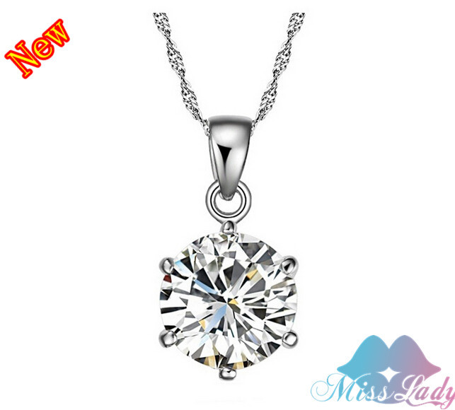 18K Platinum Plated Zircon Crystal Wedding bridal Engagement Necklace Pendants Wholesales Fashion Jewelry women Z1263