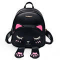 Hot Brand Lovely Cat Leather Backpacks Women Shoulder Bags School Teenage Girls Travel Laptop Bagpack Mochila