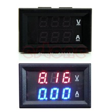A96 Free Shipping DC 100V 10A Voltmeter Ammeter Blue + Red LED Amp Dual Digital Volt Meter Gauge