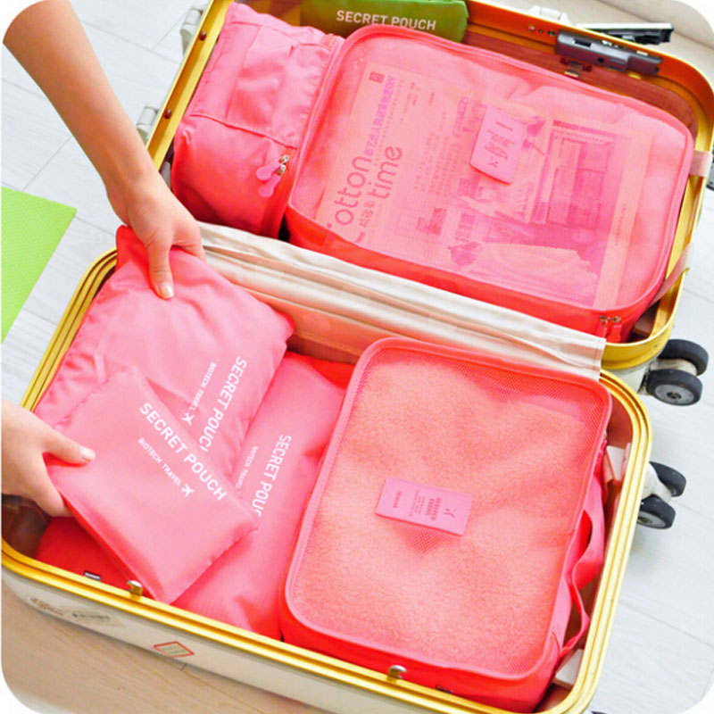 Image of 6pcs/set Korean travel Storage Boxes included bags waterproof business luggage bag clothing underwear finishing A01-3-011