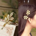 1Pc Fashion Lovely Leaves Gold Silver Plated Metal Punk Hairpin Hair Clip Hair Accessories for Women