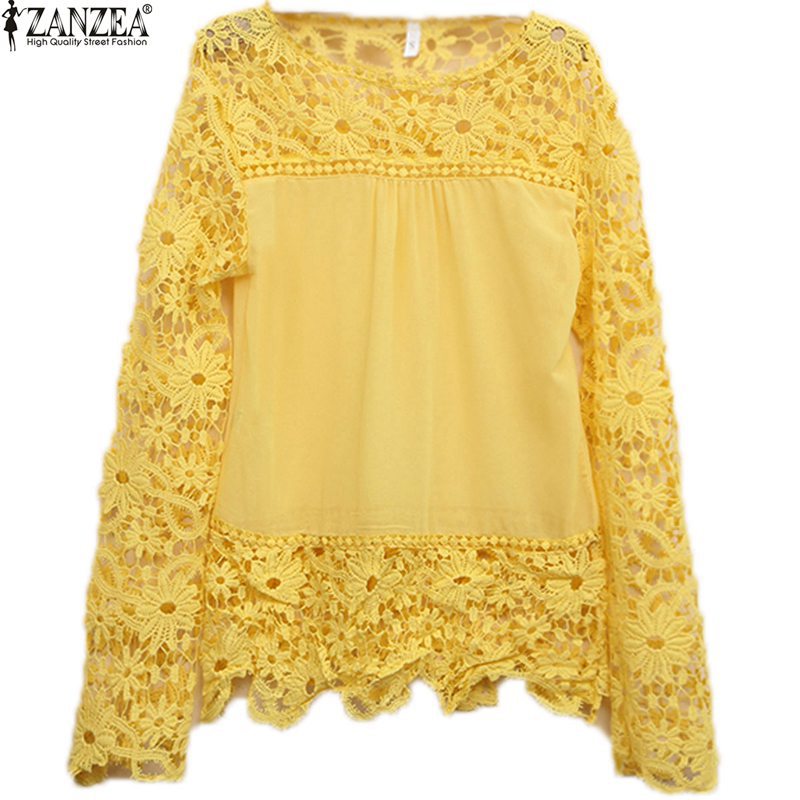 baru 2015 fashion wanita renda blus chiffion cantik kemeja lengan panjang crochet berongga baru 2015 fashion wanita renda blus chiffion cantik kemeja lengan panjang crochet berongga