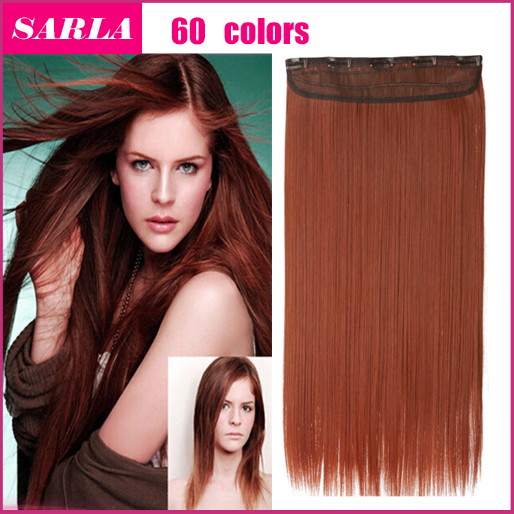 Advice 50 Colors Avaialble 24inch 60cm 140g Synthetic Clip In Hair