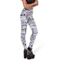 2015 Women Leggings European Summer Style Newspaper Digital Printing Pencil Pants Brand Elastic Slim Sexy Leggings