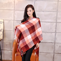 2015 Spring New Brand Fashion Plaid Scarf for Men Fashion Design Long Warm Beige Tassel Grid