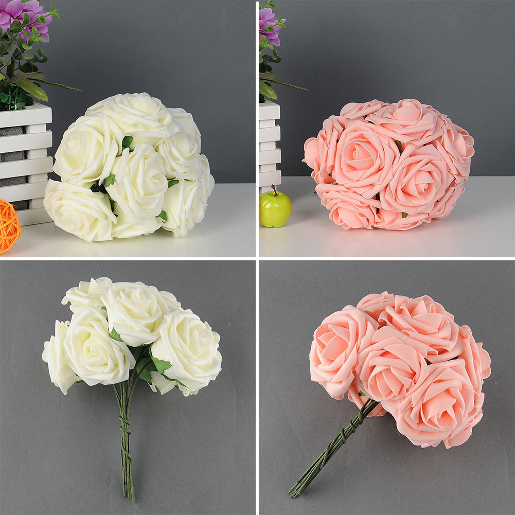 Image of Pretty Charming 10 Heads Lovely Cute Artificial Rose Flower Wedding Bridal Bouquet Home Decor 2 Color