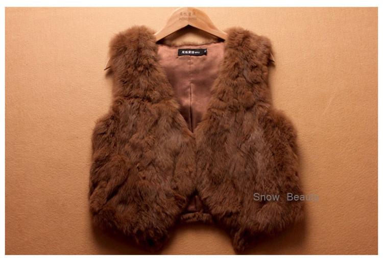 women rabbit fur vest short (21)