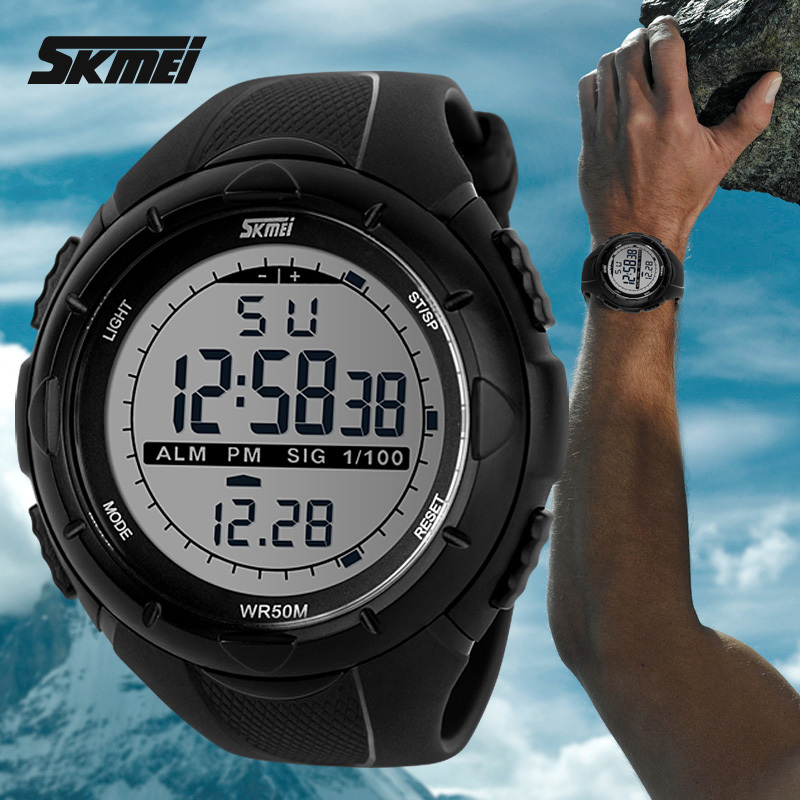 Image of 2016 New Skmei Brand Men Sports Watches LED 50M Dive Swim Dress Fashion Digital Military Watch Student Outdoor Wristwatches