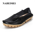 Basic flats women shoes big size 34 44 Genuine Leather flats shoe womens loafers and oxfords