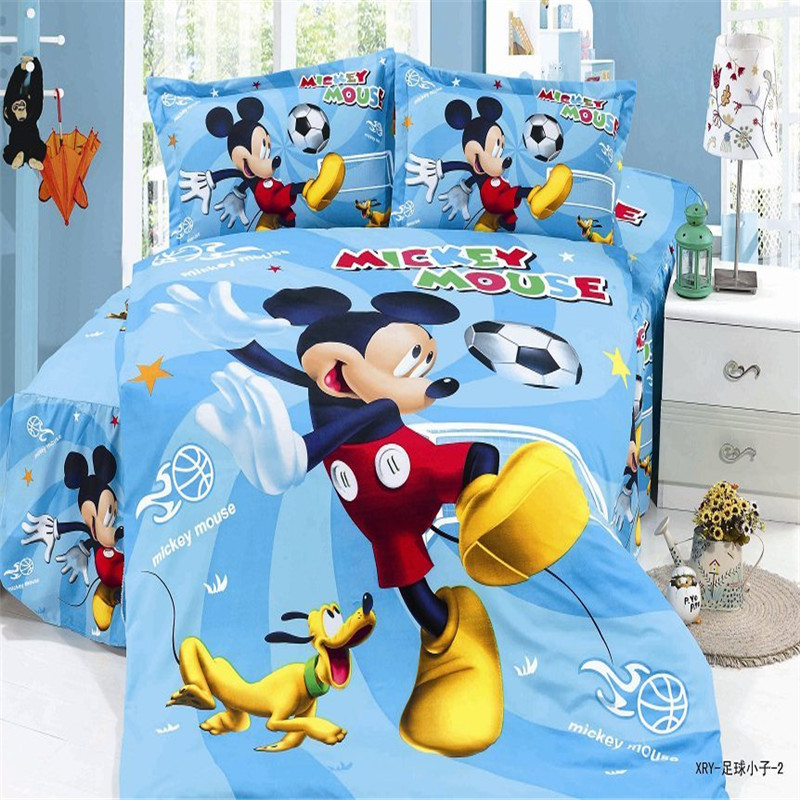 home textile,popular 3d mickey boys twin/single size bedding set of duvet cover bed sheet pillow case 2/3pcs bed linen set