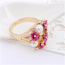 SI Real 18K Gold Plated Big Wedding Rings Vintage Austrian Crystal Engagement Rings For Woman Fashion