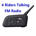 4 riders bt intercom V4 1200m motorcycle helmet bluetooth interphone headset with FM radio